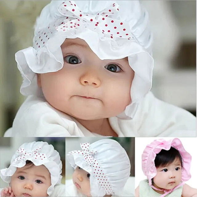 Newborn Baby Girl Boy Fashion Summer Sun Polka Dots Beanie Hat Cap 2-12M US