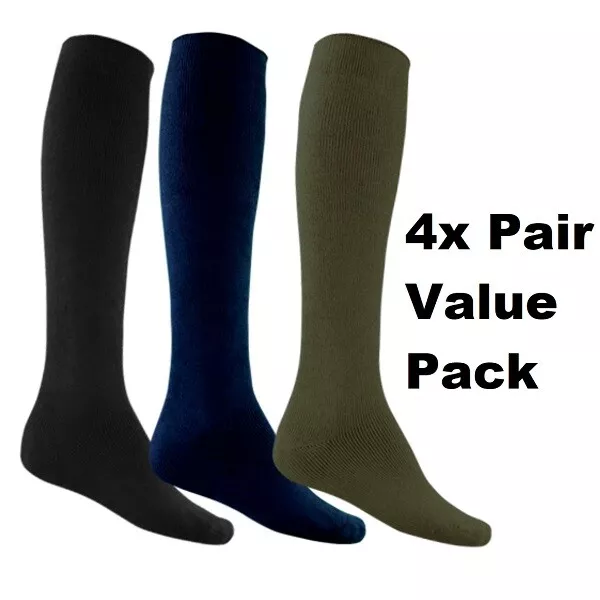 4x Pair Bamboo Extra Long Thick Socks -Mining, Motorcycle, Gumboots, High Safety