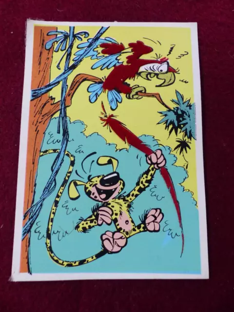 FRANQUIN  SPIROU . CARTE POSTALE FEUTRINE le marsupilami