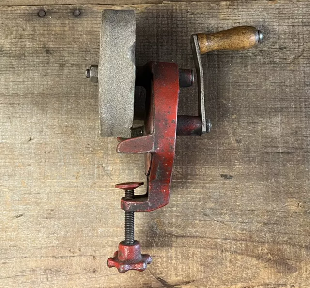 Vintage KEYSTONE FORT PITT No.2 Clamp-on Bench Grinder Hand Crank