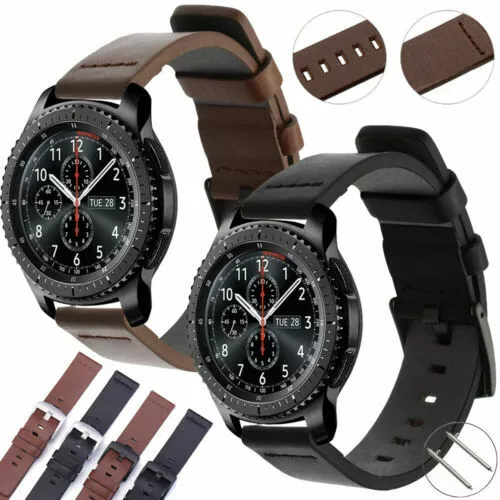 Genuine Leather Watch Band Wrist Strap For Samsung Galaxy Watch SM-R800 46MM 22m