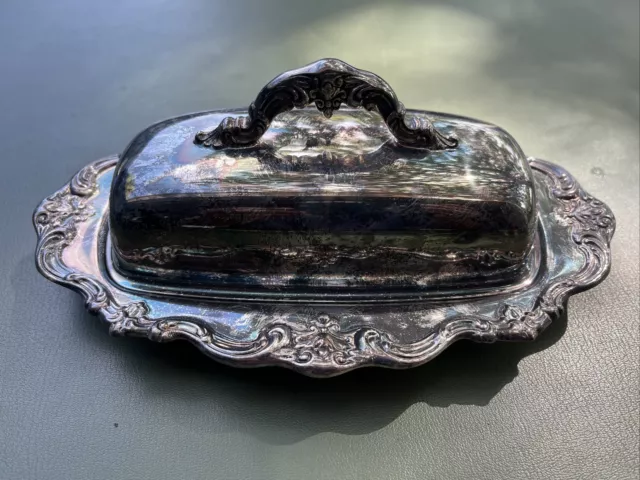 Gorham Chantilly Silver Plate Covered Butter Dish