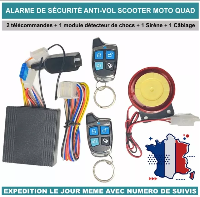 2 Moto Scooter Système alarme de sécurité Anti-vol Télécommande Moteur Démarrage