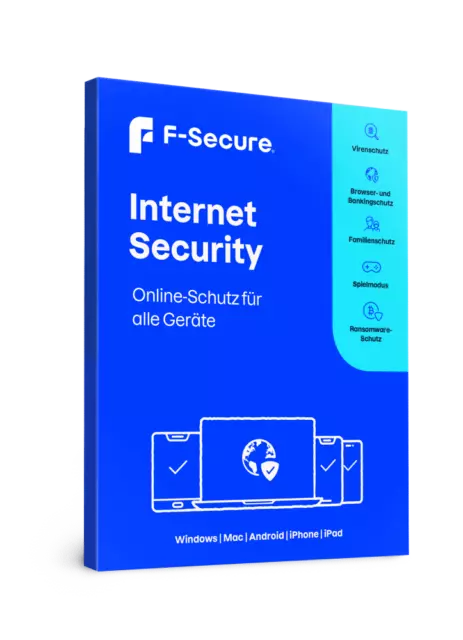 F-Secure Internet Security 2024 - 2025 -  3 - 5 -10 PC Geräte - 1 Jahr - 2 Jahre