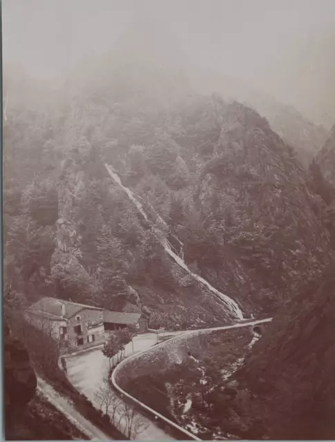 France, Environs de Saint-Etienne, Cascade du Furens, Vintage print, circa 1900