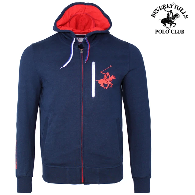 Felpa leggera uomo cappuccio zip intera POLO CLUB BEVERLY HILLS S M L XL XXL 3XL