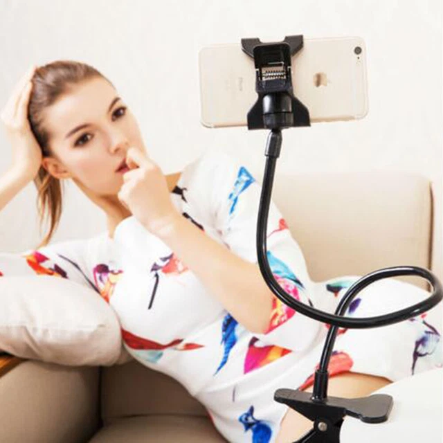 US Flexible 360 Clip Mobile Cell Phone Holder Lazy Bed desk Bracket Mount Stand#