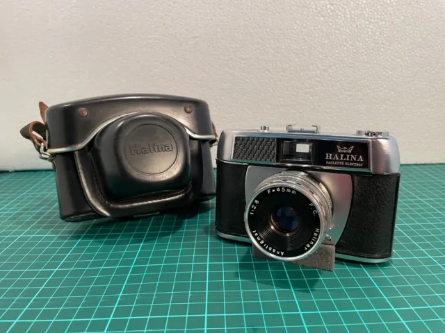 Halina Paulette Electric Vintage 35mm Film Camera - f2.8 45mm Lens + Carry Case