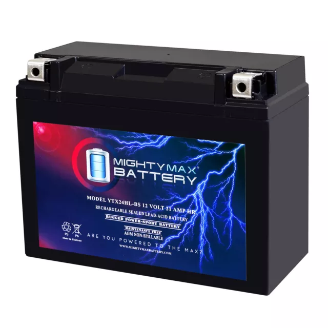 Mighty Max YTX24HL-BS Battery for ATV Motorcycle Snowmobile Utility Vehicle