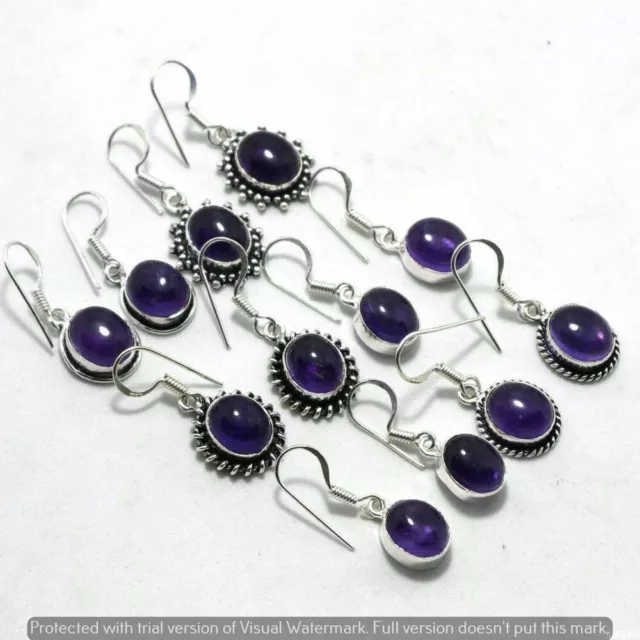 Amethyst 30 Pair Wholesale Lot 925 Sterling Silver Earring NLE-1888