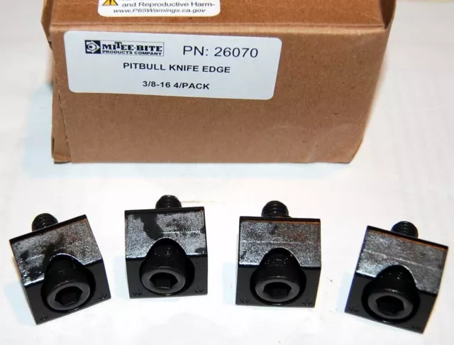 4 Pcs. Mitee-Bite .400"x3/8-16 Workholding Pitbull Clamps-Holding Force 6,000Lbs