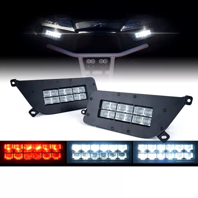 Xprite LED Headlights w/ Red Halo for Polaris 2014-2020 RZR 900 1000 XP Turbo