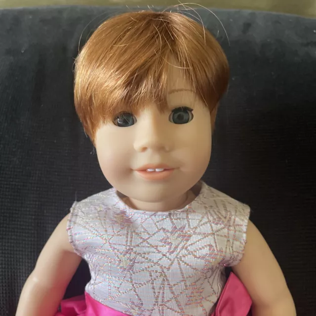 American Girl Doll Short Red Hair Blue Eyes Dressed