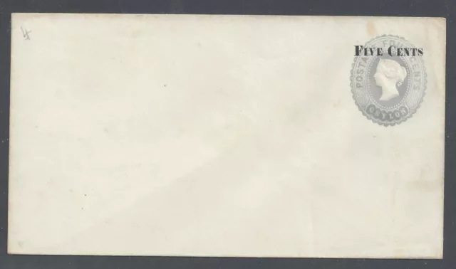 Ceylon Qv  Postal Stationery Envelope Embossed Five Cents On Four Cents Unused