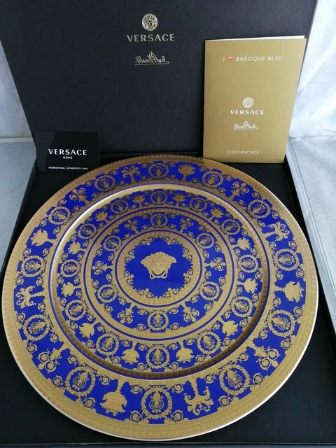 Rosenthal Versace I Love Baroque Bleu Blau Platzteller 33 cm Neu & Ovp 1 A 2