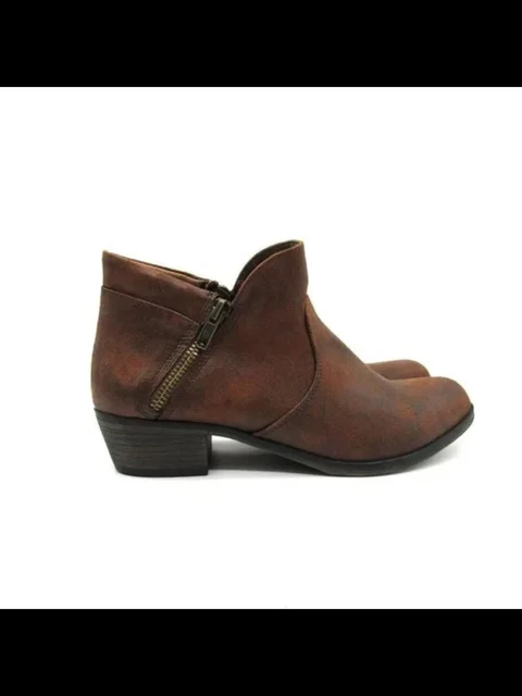 American Rag Women's Abby Round Toe Block Heel Booties Brown Size 7.5 M