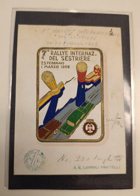 Plaque De Calandre Automobile Club Napoli – Bozzetto Cartaceo F.M. Loriolli – Vintage Italie