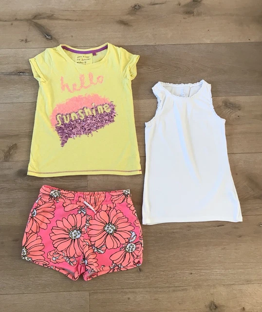 NEXT PANTALONCINI ESTIVI RAGAZZA ABITO *9 anni PANTALONCINI FLOREALI PAILLETTES TOP VACANZE 9 ANNI