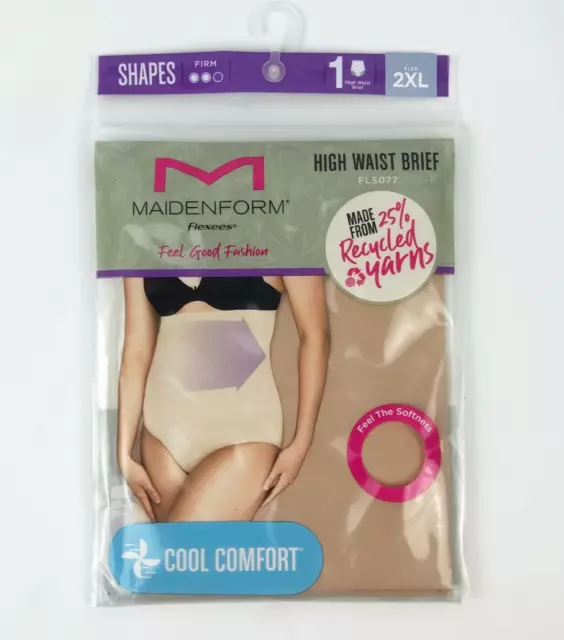 Maidenform Flexees Cool Comfort Firm Control High Waist Brief Beige 2XL