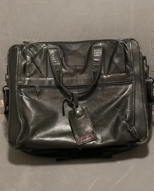 Tumi Alpha Black Leather Laptop/briefcase,