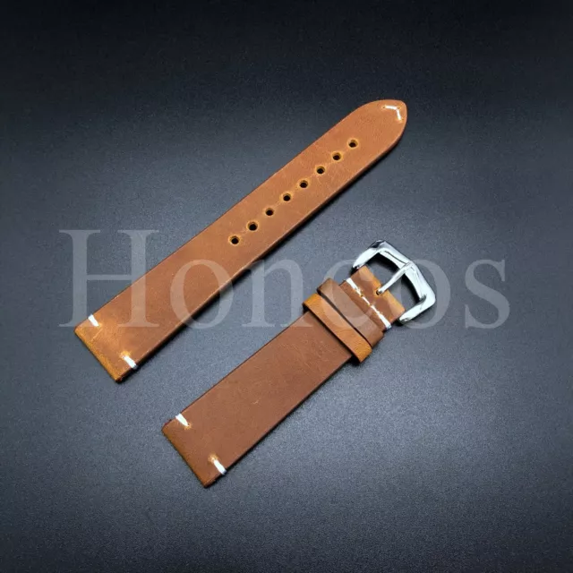 18-24 MM Genuine Leather Watch Band Strap Vintage Oil Fits for Breitling Yellow 3