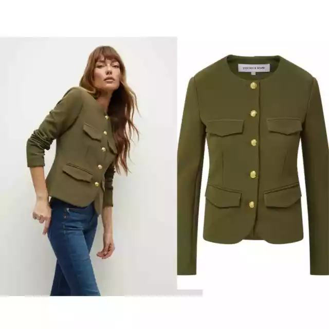 VERONICA BEARD Kensington Knit Army Green Jacket Medium NWT