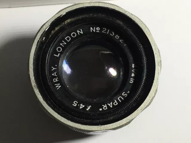 WRAY LONDON 4 1/4" SUPAR F4.5 ENLARGE LENS CREATIVE LENS Serial no 213827