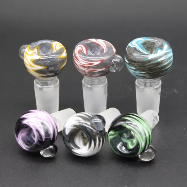 Lab Glass Slide Wigwag Rev Bubble Color Bowl 14 18mm Fitting Tobacco Hookah Bong