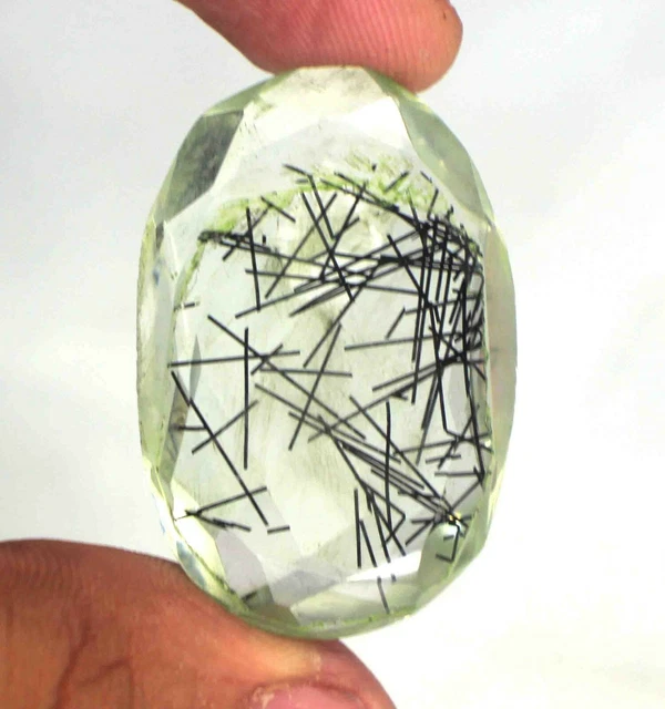 59.20 CT Certifié EGL Brésilien Noir Rutile Quartz Superbe Pierre DN312
