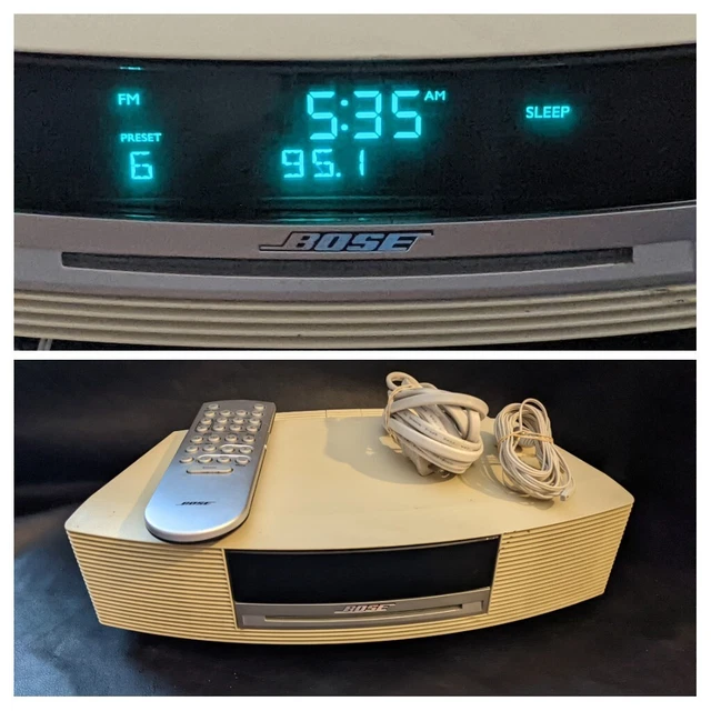 BOSE WAVE MUSIC System Radio CD Player White Silver Remote White AWRCC2