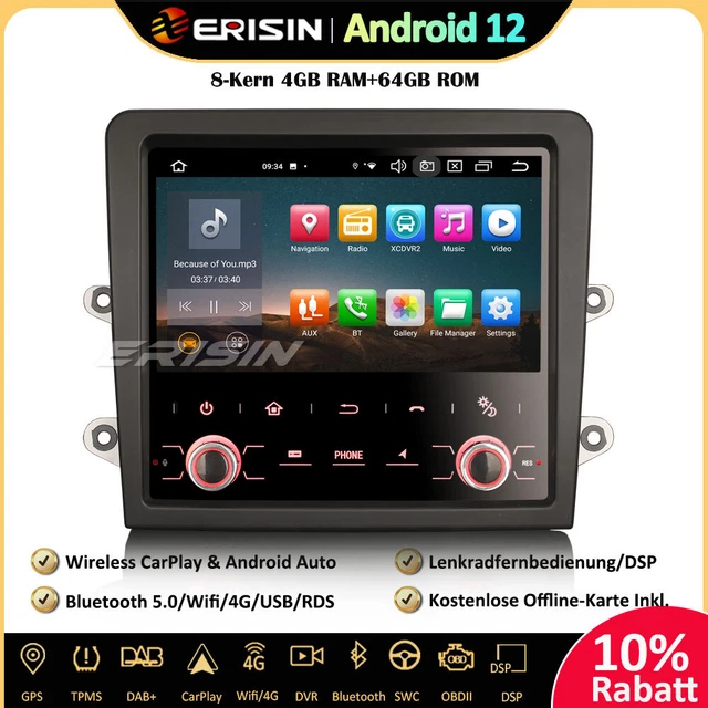Autoradio Android 14 GPS 7" Pour Porsche Cayman/Boxster/911 - Erisin ES8559C, 4G, CarPlay, DAB+