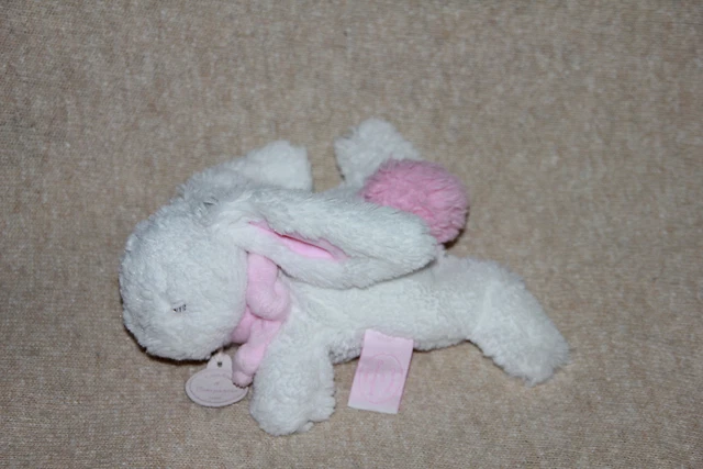 Doudou Et Compagnie Coucou Doudou Lapin Blanc Rose Sorbet Dc2820 Etat Neuf