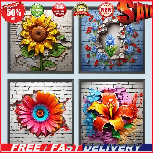5D DIY Full Round Drill Diamond Painting Flower Kit Home Decoration Art Craft