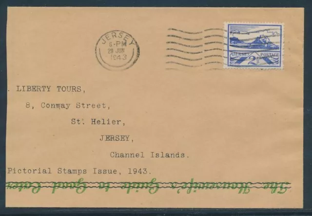 Jersey  Mi.Nr. 7 auf Ersttagsbrief 29.Juni 1943