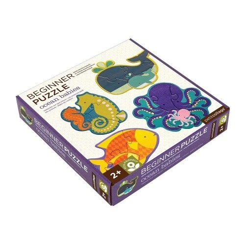 Set 4 Puzzles Iniciación Ocean Babies - Petit Collage
