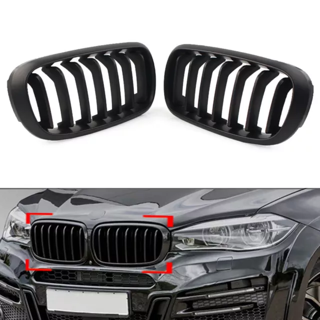 Front Bumper Kidney Grille Single Slat Grill For BMW X5 F15 13-17 For X6 F16