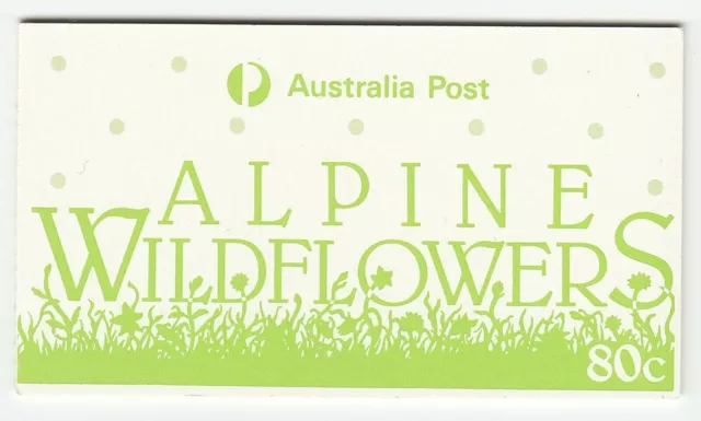 1986 AUSTRALIA STAMP BOOKLET 'ALPINE WILDFLOWERS' 80c PANE - MNH