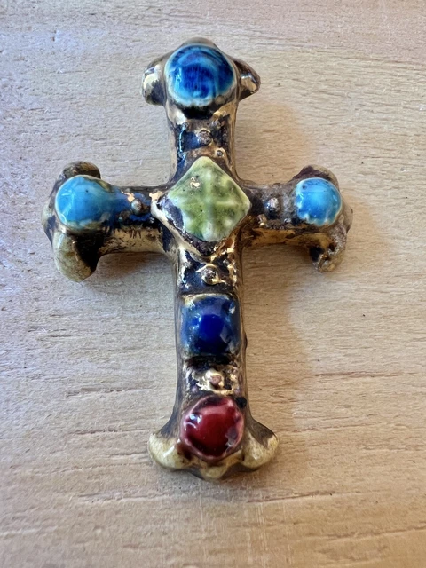 Pendentif Vintage En Bronze Et émail Signé WILLY - Années 1950, état Bon, Bijou D'artiste