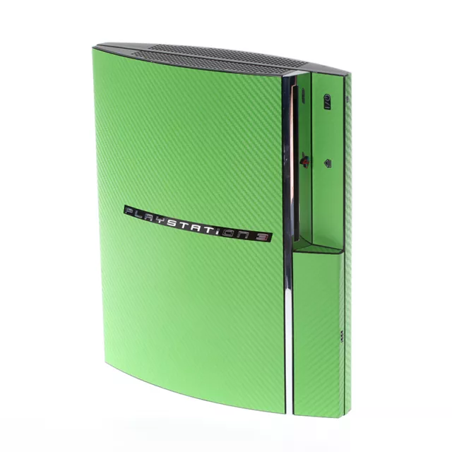 Textured Green Carbon Fibre PlayStation PS3 Fat decal skin  cover wrap