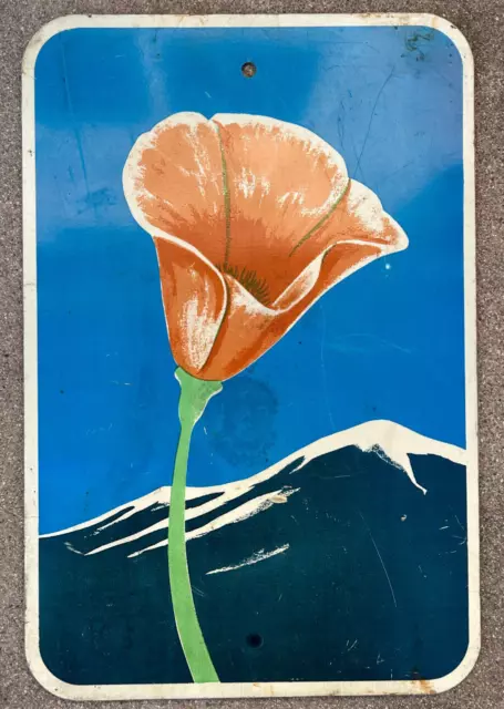 RARE High-Quality GRAPHICS Vintage CALIFORNIA POPPY Highway SCENIC ROUTE sign