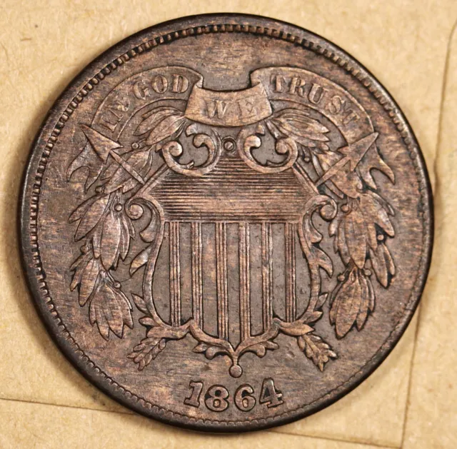 1864 2 Cent Piece.  XF.  194741