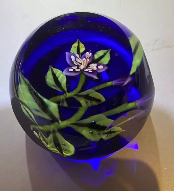 Caithness 'Orchid' Faceted Paperweight Limited Ed 51/150 Lampwork William Manson