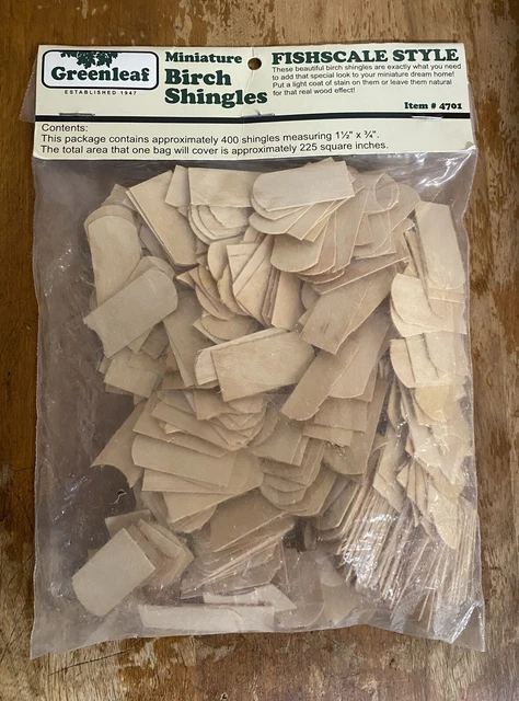 Greenleaf miniature fishscale style birch Dollhouse shingles