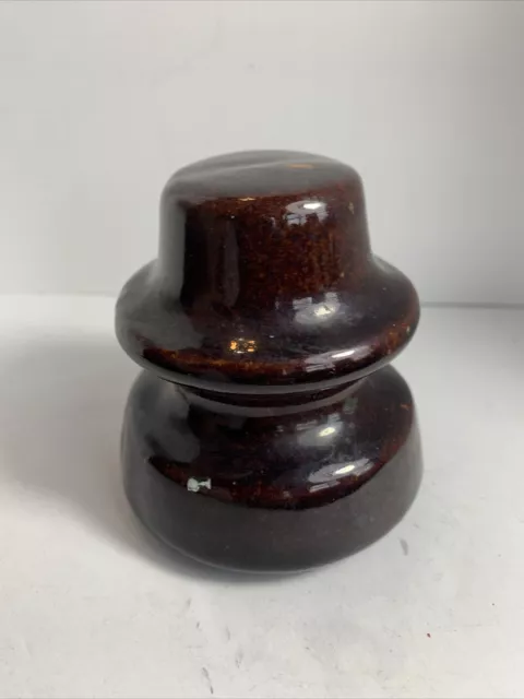 Vintage Power Line Electrical Porcelain Ceramic Brown Insulator 2