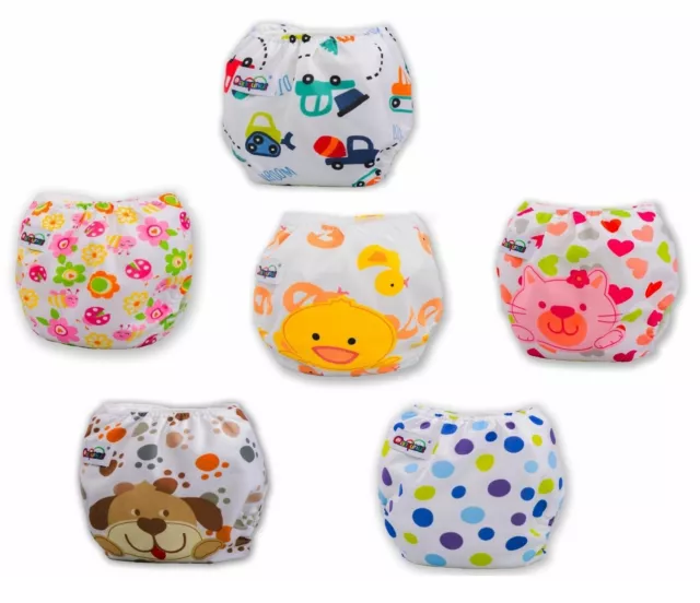 6-Pack Reusable Adjustable Baby Cloth Diaper Training Pants