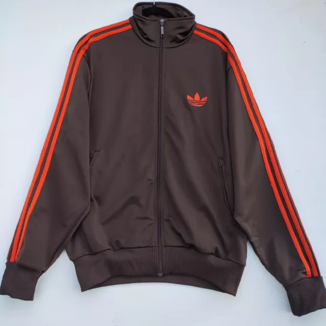 Adidas Originals Rare Brown Orange Firebird Tracksuit Top Jacket | Men's Large