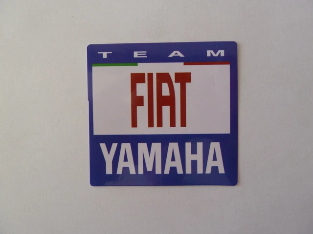 Autocollant sticker adhésif plastifié prédécoupé  TEAM FIAT YAMAHA  6,8 x 6,5 cm