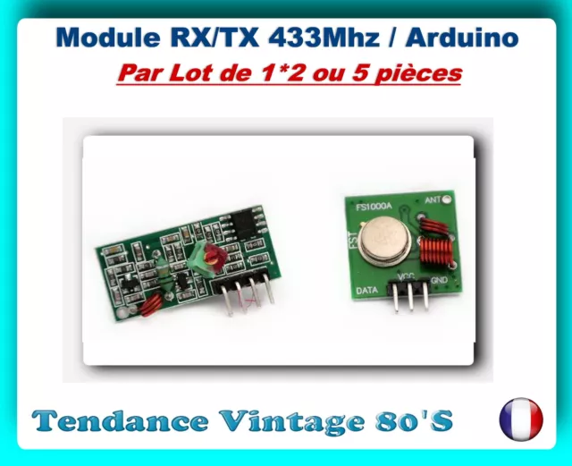 *** Lot De 1*2 Ou 5 Modules De Transmission Radio 433 Mhz Rec+Eme  / Arduino ***