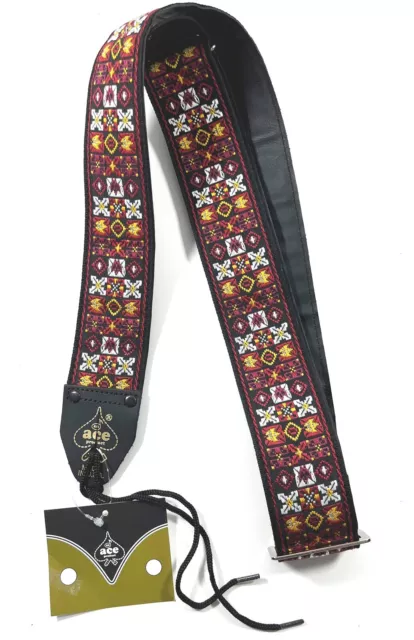 Ace Guitar Strap Vintage Style Saugerties Design Hendrix Xs and Os