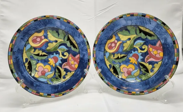 PTS International Interiors Stoneware Fantasia 8 1/8" Salad/Luncheon Plates Pair